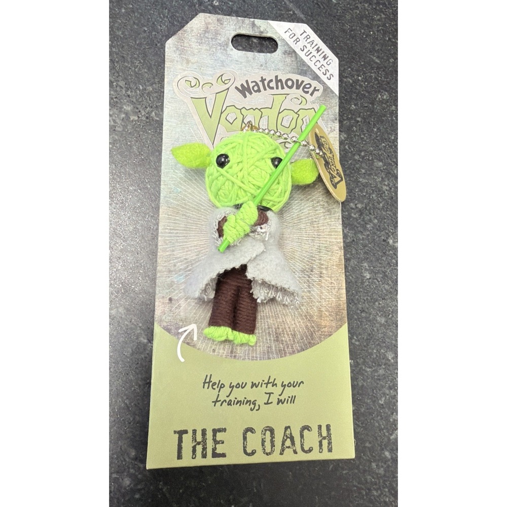 Watchover VOODOO DOLL Keychain, THE COACH Training‎ For Success 3" Tall Yoda